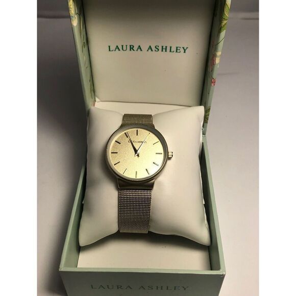 Laura Ashley LA31043YG Women Stainless Steel Analog Gold Dial Quartz Watch BW113 - Picture 2 of 10